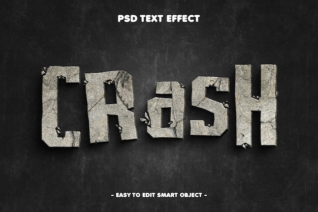 PSD crash 3d-bearbeitbarer texteffekt