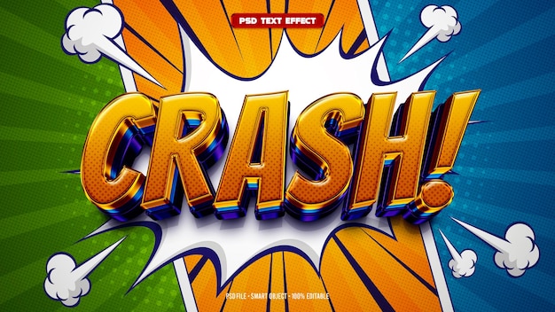 crash comic 3d editable text effect