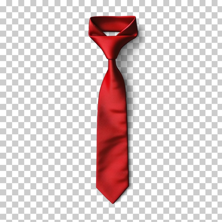 PSD cravate rouge isolée sur fond transparent ou blanc png