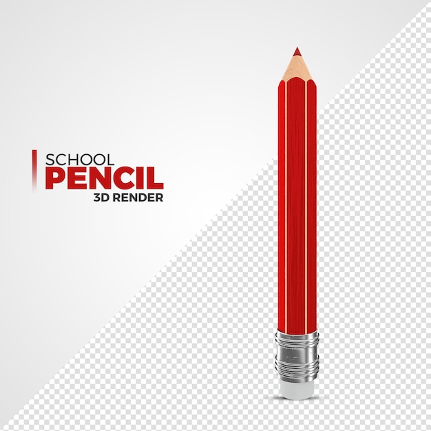 Crayon 3d Rouge Isolé Pour La Rentrée Scolaire