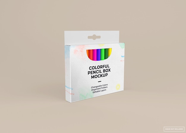 Crayon Bleistift Paket Box Mockup Design isoliert