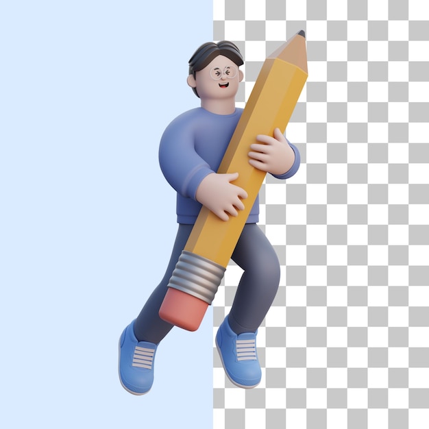 Crayon étreignant L'homme Modèle 3d