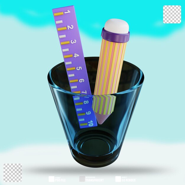 PSD crayon d'illustration 3d