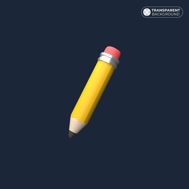 un crayon jaune avec un chapeau rouge sur le fond