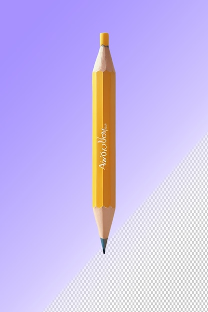 PSD un crayon jaune avec les mots 