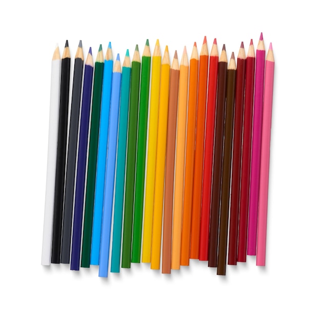Un crayon multicolore isolé de près