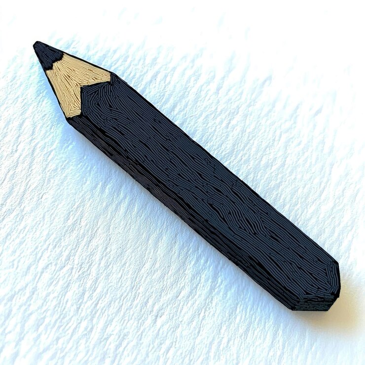 PSD crayon noir sur fond blanc
