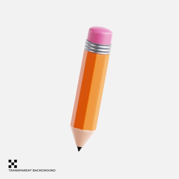 Un crayon orange vibrant avec une gomme rose
