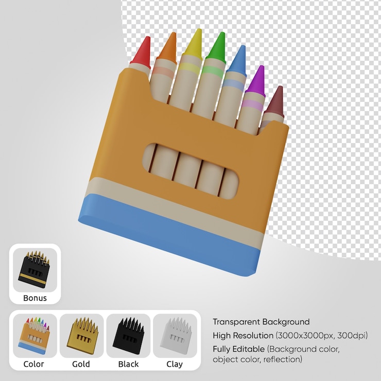 PSD crayones 3d