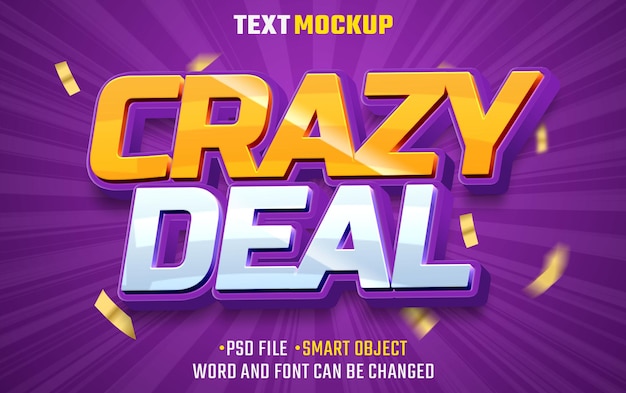 crazy deal text effect 3d text font effect