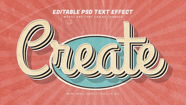 Crea effetti di testo in stile vintage retrò 3d