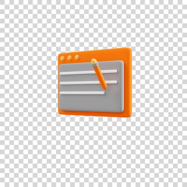 Creación en línea, freelance, educación en línea, creación web, educación aprendiendo iconos 3D minimalistas