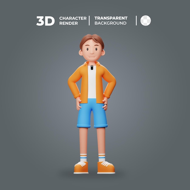 Creador de contenido masculino 3d pose de pie