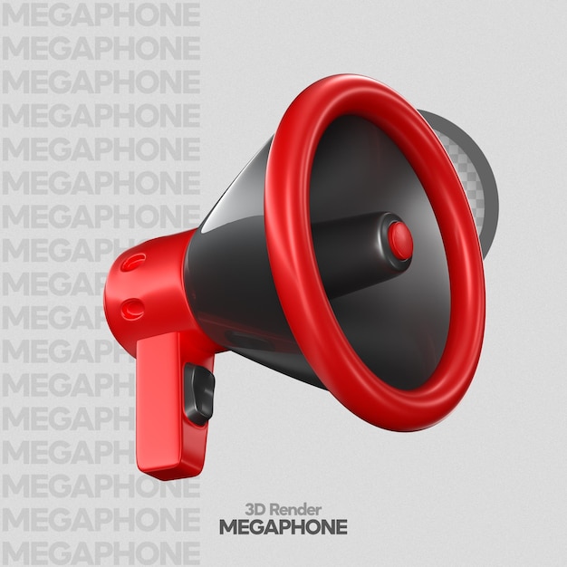 Creador de escena de megáfono render 3d aislado