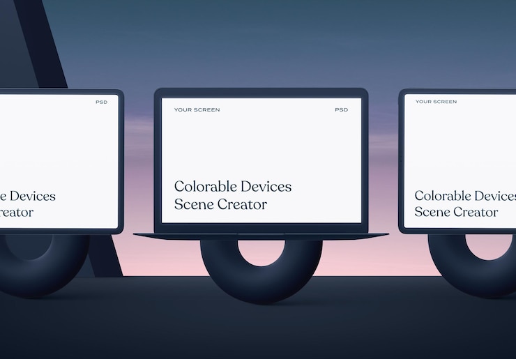 PSD creador de escenas de maquetas de clay macbook
