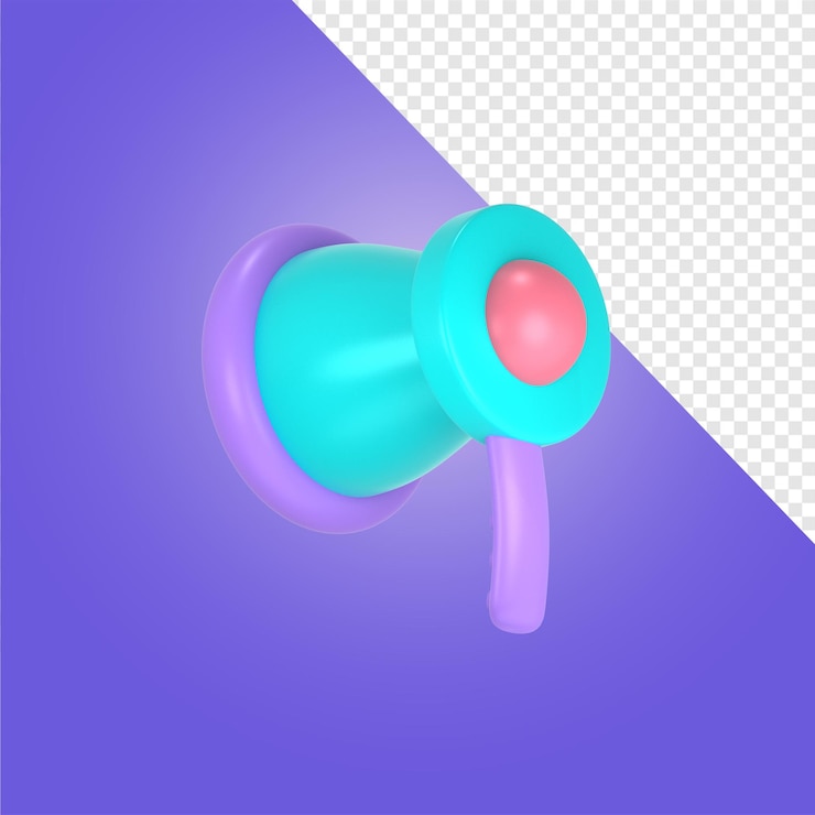 PSD creador de escenas de megáfono minimalista 3d editable