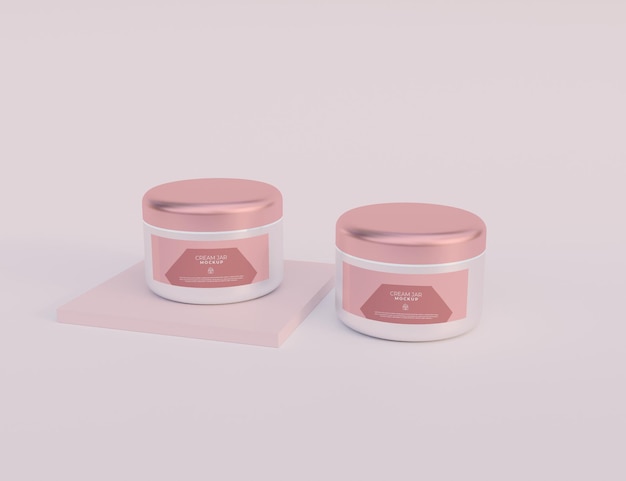 Cream jar mockup psd