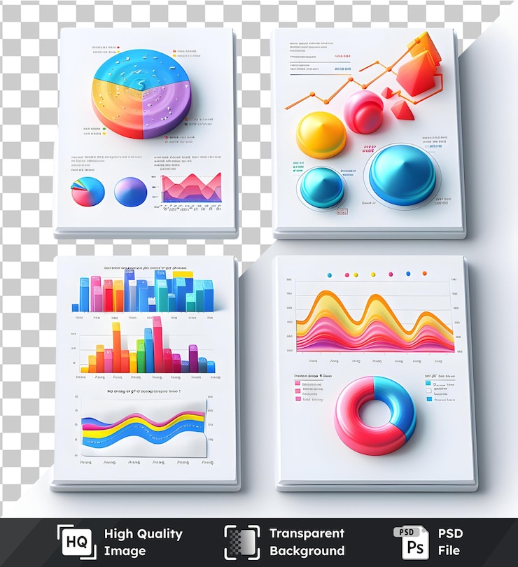 PSD crear impresionantes gráficos de gráficos con png transparente psd 3d elementos infográficos para el negocio pre