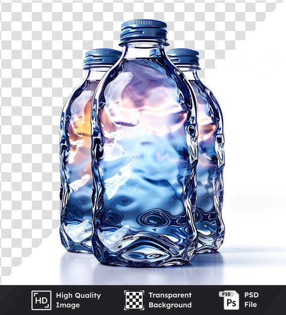 Crear impresionantes imágenes transparentes y PSD de botellas de agua con efectos iridescentes Mostrar el U