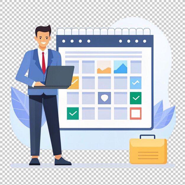 crear un vector de estilo plano de un administrador de contenido en un fondo transparente