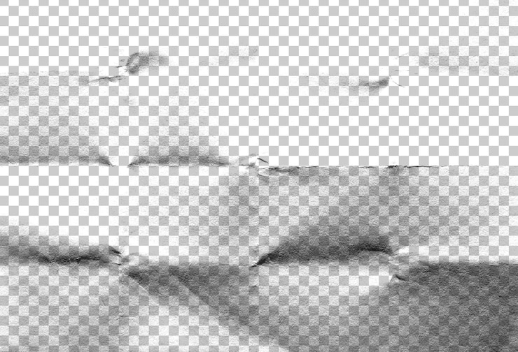 PSD creased crumpled paper texture overlay effect png wrinkled paper surface