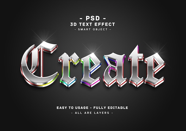 Create a 3d text effect with a black background