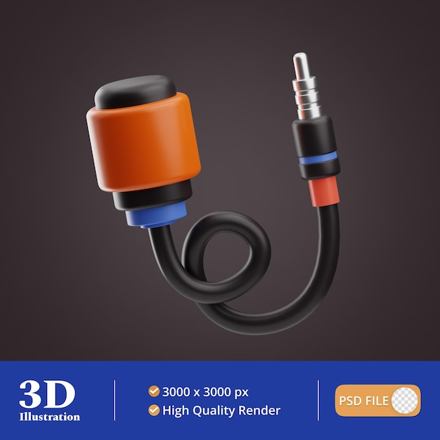 PSD créateur de contenu mic illustration 3d