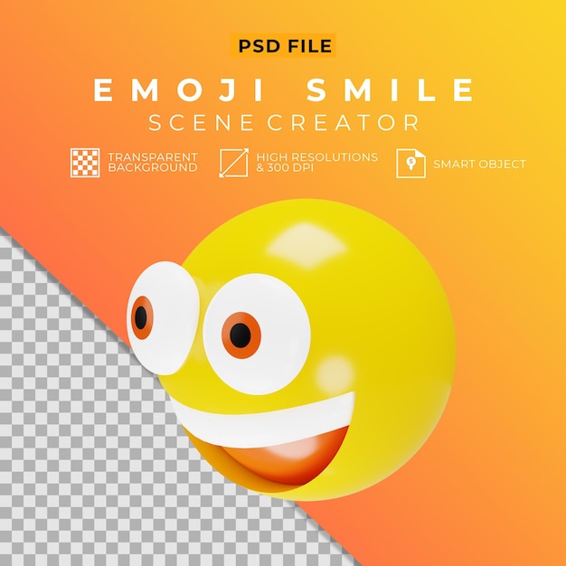 Créateur de scène 3D du visage emoji souriant