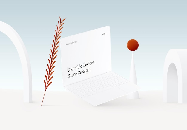 Créateur de scène de maquette d'ordinateur portable