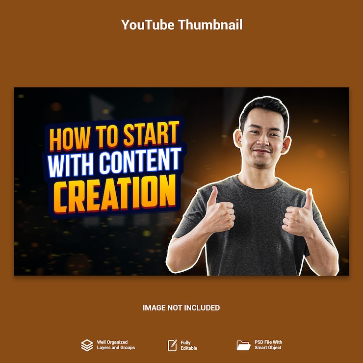 PSD création de contenu psd nouvelle vignette vidéo de la chaîne youtube à effet de stock moderne
