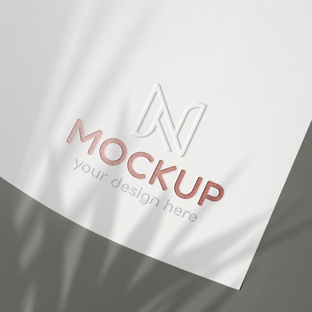 Création d'une maquette de logo en gros plan avec effet