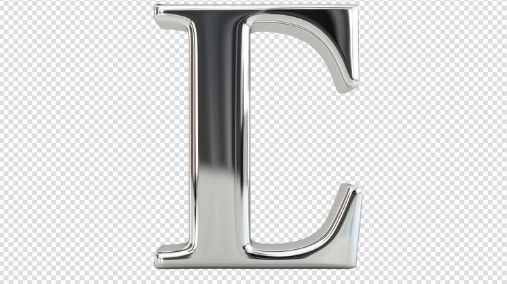 PSD creative 3d font letra l de plata aislada en un fondo blanco para proyectos de diseño gráfico