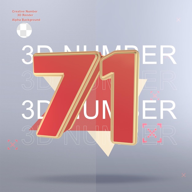 creative 3d red number element for design