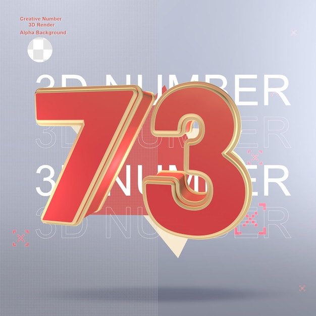 creative 3d red number element for design