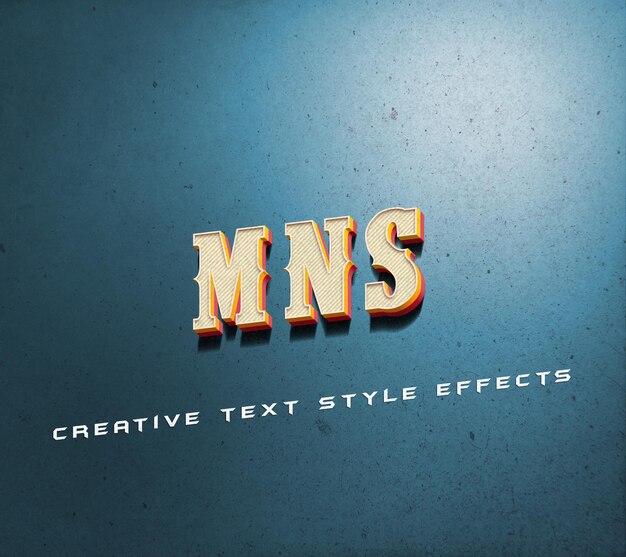 PSD creative 3d text style effect