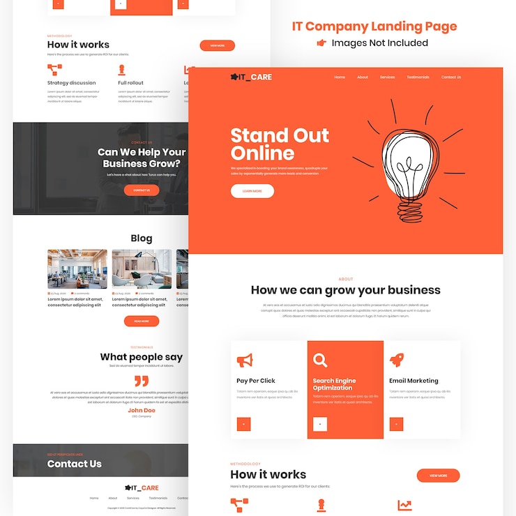 PSD creative agency website und apps development landing page