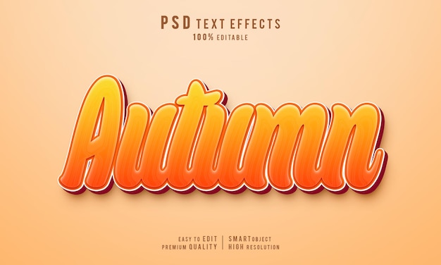 Creative Autumn 3d bearbeitbare Texteffekt-Layer-Mockup-Vorlage