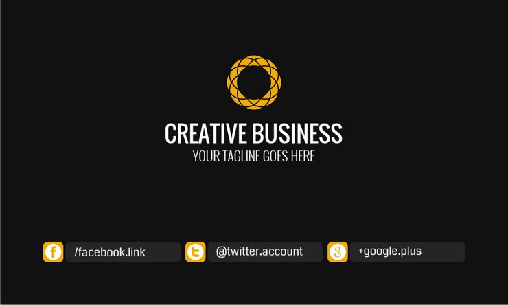 PSD creative business card with social media icons