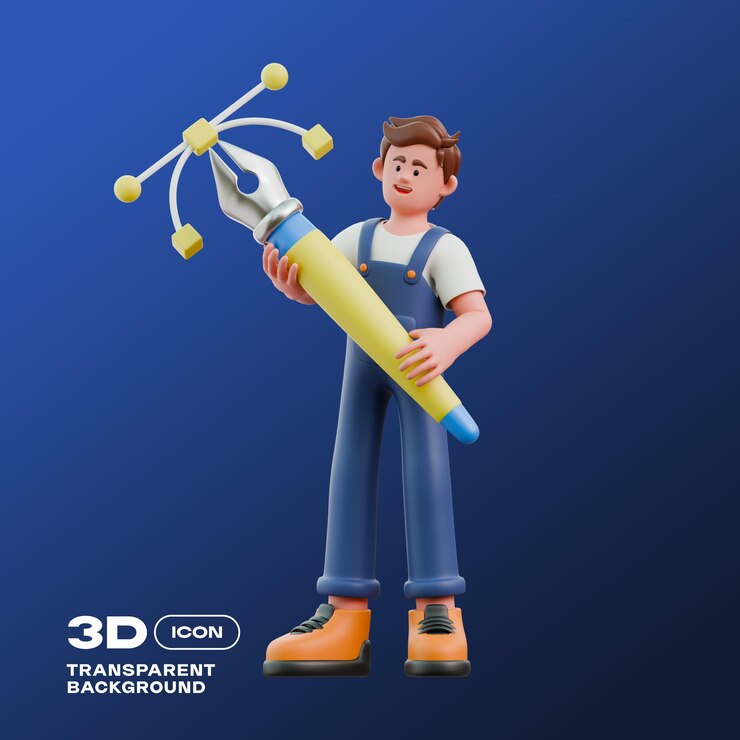 PSD creative character 3d illustration png template