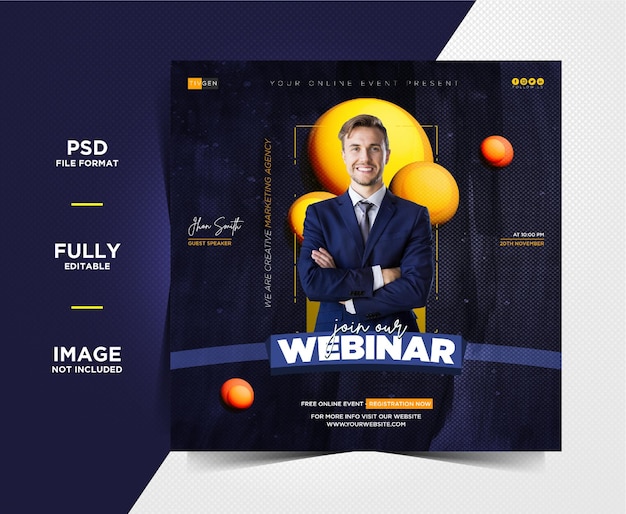 PSD creative digital marketing live-webinar und corporate social media post-vorlagen