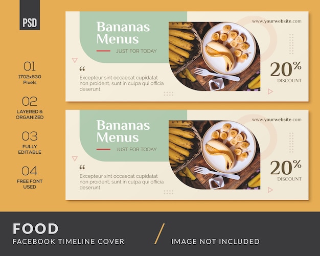 PSD creative food facebook timeline couverture bannières publicitaires