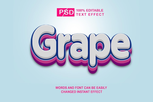Creative Grape 3D Bearbeitbarer Texteffektstil