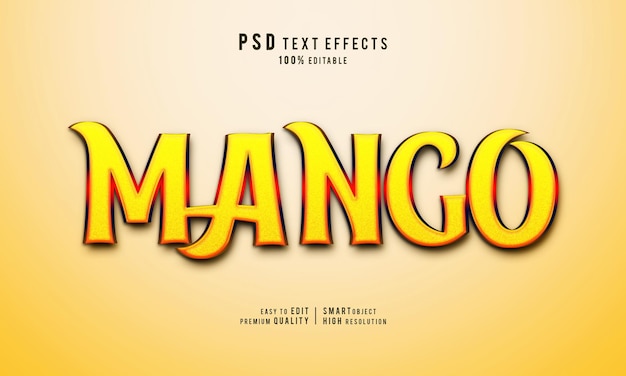 creative mango 3d editable text effects layer mockup template