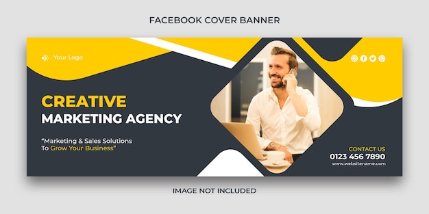 PSD creative-marketing-agentur facebook-cover und web-banner-vorlage