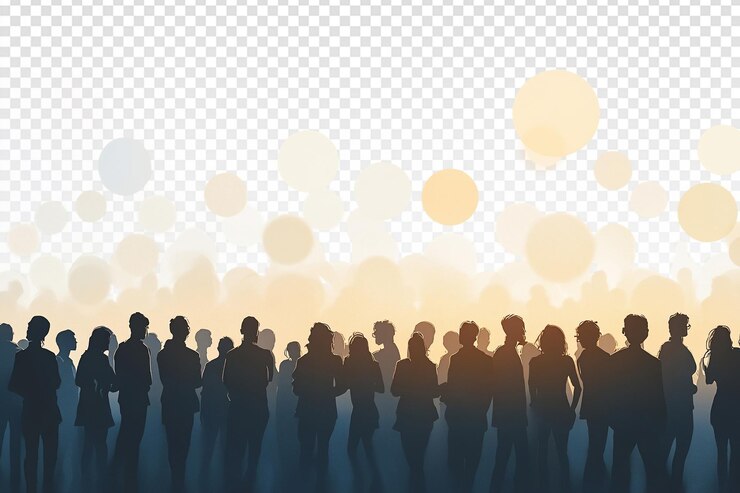 PSD creative minds people with thought bubbles on white