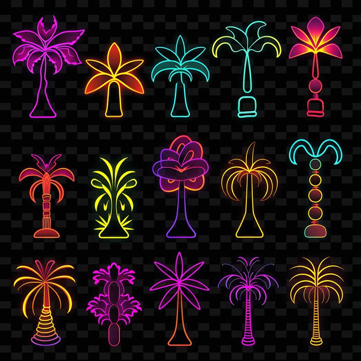 PSD creative neon line elementi di design moderni per opere d'arte vibranti e accattivanti y2k shapes.