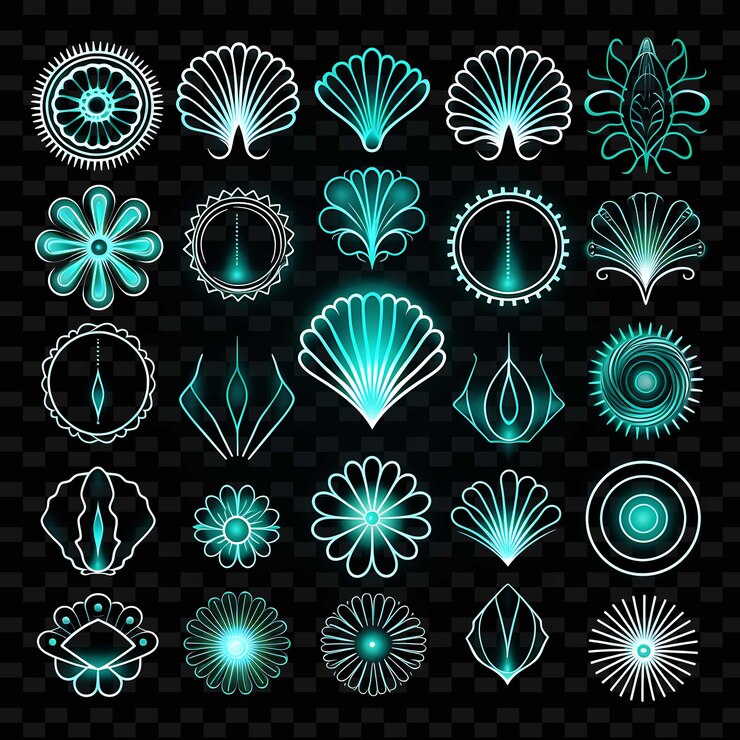 PSD creative neon line elementos de diseño moderno para obras de arte vibrantes y cautivadoras formas y2k.