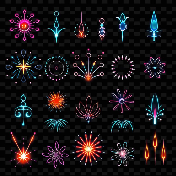 PSD creative neon line elementos de diseño moderno para obras de arte vibrantes y cautivadoras formas y2k.