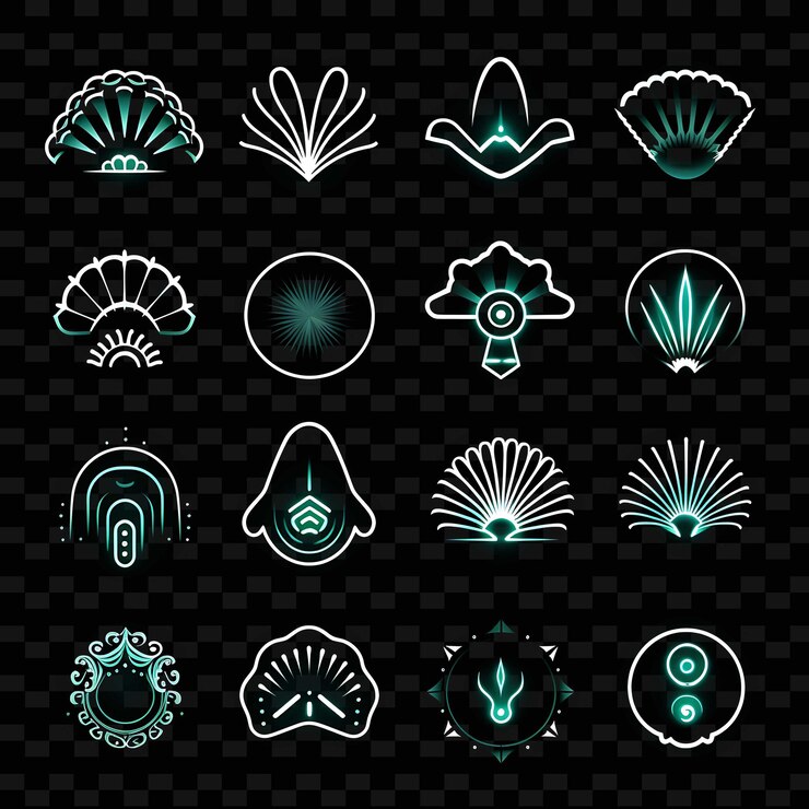 PSD creative neon line elementos de diseño moderno para obras de arte vibrantes y cautivadoras formas y2k.