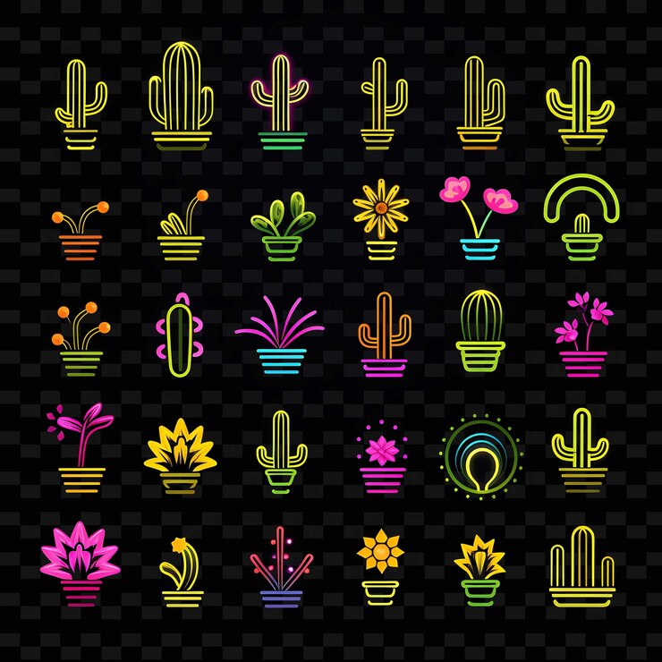 PSD creative neon line elementos de diseño moderno para obras de arte vibrantes y cautivadoras formas y2k.